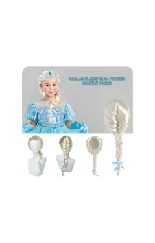 Platin Altın Dore Renk Karlar Ülkesi Elsa Frozen Peruğu Çocuk N712 Platin Altın Dore Renk Karlar Ülkesi Elsa Frozen Peruğu Çocuk N712