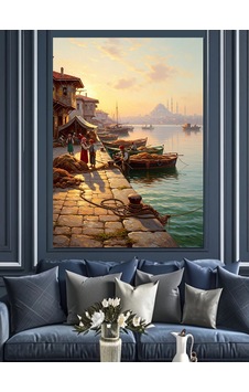Eski İstanbul Eminönü Sahili Manzarası Dekoratif Kanvas - Mdf Ahşap Tablo Eski İstanbul Eminönü Sahili Manzarası Dekoratif Kanvas - Mdf Ahşap Tablo