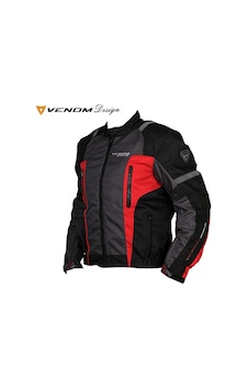Venom Aır Racıng Motosiklet Ceketi - Siyah & Kırmızı