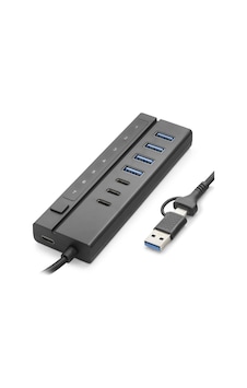 Usb Type-c 3.2 Gen1 Hub Anahtarlı 8 Port 5 Gbps Siyah Hdx7062