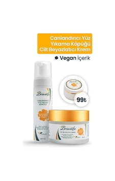 Bravelife Canlandırıcı Yüz Yıkama Köpüğü Ve Cilt Beyazlatıcı Krem 2 Li Bakım Seti Bravelife Canlandırıcı Yüz Yıkama Köpüğü Ve Cilt Beyazlatıcı Krem 2 Li Bakım Seti