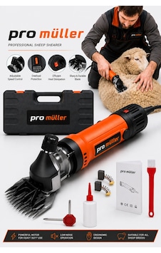 Pro Müller Pro Seri Çelik Şanzumanlı Bakır Sargılı Isınmaz Motor Çift Soğutmalı Sistem Koyun Kırkma Makinesi Pro Müller Pro Seri Çelik Şanzumanlı Bakır Sargılı Isınmaz Motor Çift Soğutmalı Sistem Koyun Kırkma Makinesi
