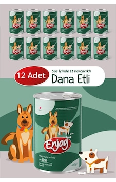 Enjoy Dana Etli Köpek Konservesi Sos İçinde Et Parçacıklı 400 Gr X12 Enjoy Dana Etli Köpek Konservesi Sos İçinde Et Parçacıklı 400 Gr X12