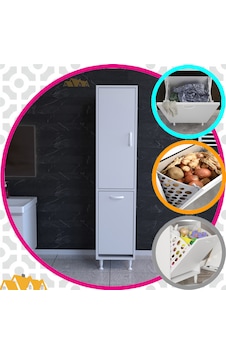 Modilayn Ecrin 40x136 Cm Çamaşır Ve Erzak Bölmeli Çok Amaçlı Dolap Beyaz