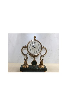 1 Adet Mermer Sarkaçlı Masaüstü Saat Dekoratif Masa Saati, Sarkaçlı Tasarım, Desk Clock, Pendulum Clock