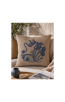 Punch Nakışlı Kırlent Kılıfı 45x45 Cm Kırlangıç Home Çapa Çiçek Desenli Bej-deniz Kabuğu Punch Nakışlı Kırlent Kılıfı 45x45 Cm Kırlangıç Home Çapa Çiçek Desenli Bej-deniz Kabuğu