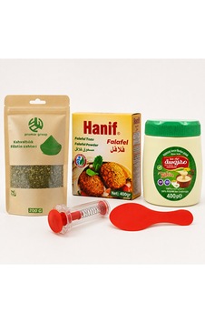 Falafel Harcı 400 G, Mahrouse Tahin 400 G, Promar Filistin Zahteri 200 G Ve Falafel Kalıbı Falafel Harcı 400 G, Mahrouse Tahin 400 G, Promar Filistin Zahteri 200 G Ve Falafel Kalıbı