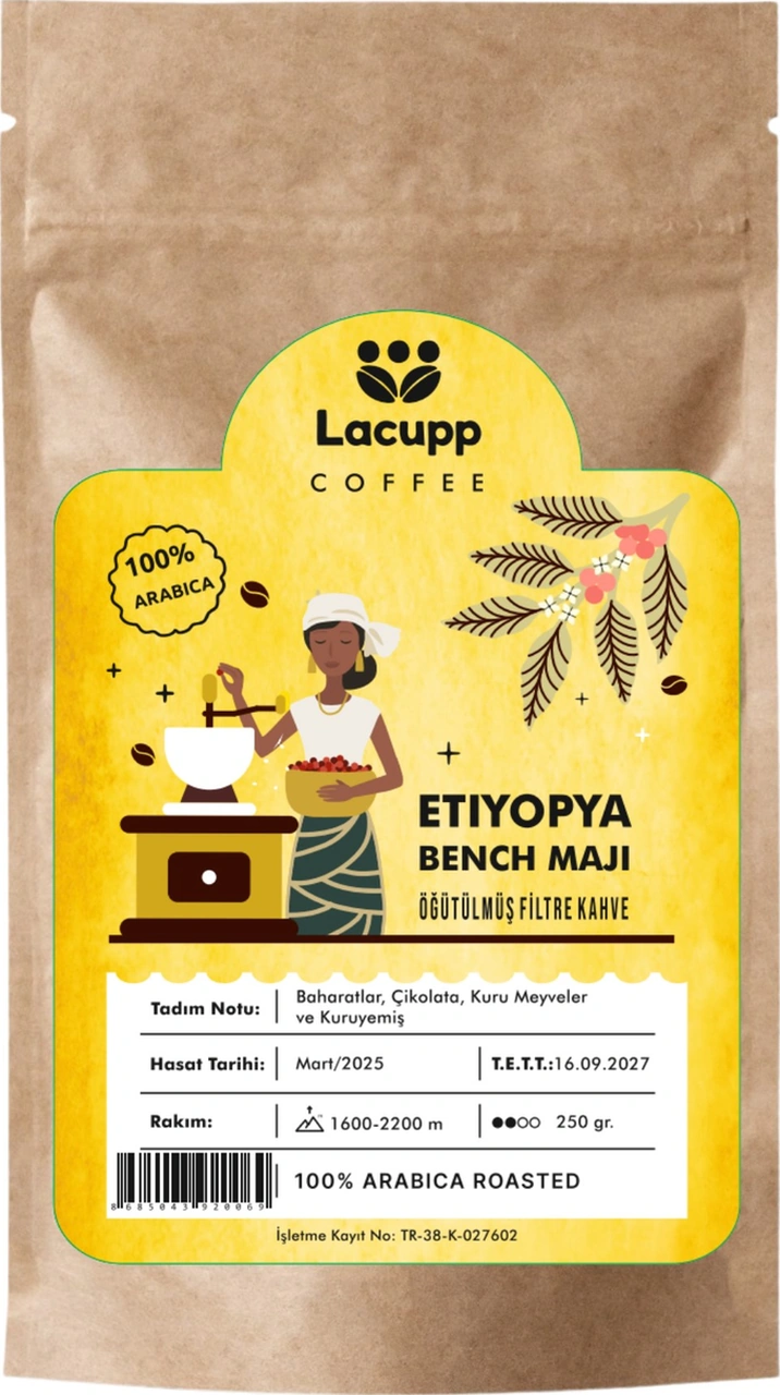Lacupp - Etiyopya Bench Maji - Öğütülmüş Filtre Kahve/çekirdek Kahve - 250 Gr 100% Arabica Çekirdek Kahve Lacupp - Etiyopya Bench Maji - Öğütülmüş Filtre Kahve/çekirdek Kahve - 250 Gr 100% Arabica Çekirdek Kahve