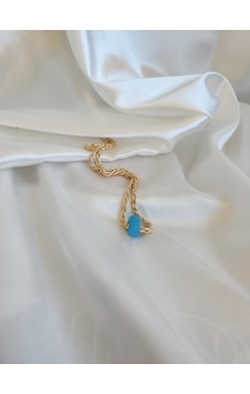 Eva Takı Altın Kaplama Burgu Nostalji Cam Mavi Boncuklu Kolye 40132554 Eva Takı Altın Kaplama Burgu Nostalji Cam Mavi Boncuklu Kolye 40132554