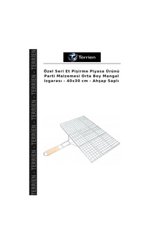 Özel Seri Et Pişirme Piyasa Ürünü Parti Malzemesi Orta Boy Mangal Izgarası - 40x30 Cm - Ahşap Saplı Özel Seri Et Pişirme Piyasa Ürünü Parti Malzemesi Orta Boy Mangal Izgarası - 40x30 Cm - Ahşap Saplı