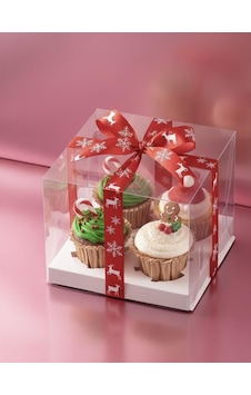 Full Asetat 4 Lü Cup Cake Kutusu 17x17x11 Full Asetat 4 Lü Cup Cake Kutusu 17x17x11