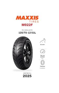 Maxxis M922f 120/70-12 51l Ön/arka Motosiklet Lastiği Maxxis M922f 120/70-12 51l Ön/arka Motosiklet Lastiği