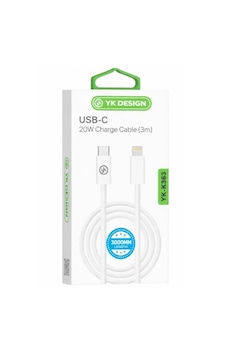 Yk Design Yk-k363 Pd Lightning 20w Örgülü Şarj Kablosu 3 Metre Şarj Data Kablosu Yk Design Yk-k363 Pd Lightning 20w Örgülü Şarj Kablosu 3 Metre Şarj Data Kablosu