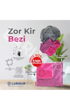 Larimar Zor Kir Bezi Kurumuş Leke Çıkarıcı 8'li 40 x 40 CM Larimar Zor Kir Bezi Kurumuş Leke Çıkarıcı 8'li 40 x 40 CM