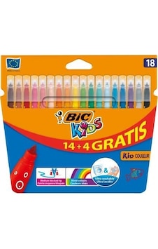 Bıc Kids Couleur Ultra Yıkanabilir Keçeli Boya Kalemi 14+4 Renk Bıc Kids Couleur Ultra Yıkanabilir Keçeli Boya Kalemi 14+4 Renk