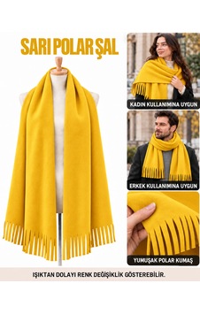 Bigohobi Unisex Polar Şal, Kadın Ve Erkek Kışlık Püsküllü Yumuşak Polar Kumaş Şal Sarı Bigohobi Unisex Polar Şal, Kadın Ve Erkek Kışlık Püsküllü Yumuşak Polar Kumaş Şal Sarı