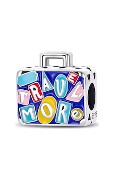 Travel More Yazılı Seyahat Çantası Boncuk Charm Gümüş Travel More Yazılı Seyahat Çantası Boncuk Charm Gümüş