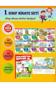 1.sınıflar İçin Okumayı Sevdiren 10 Lu Hikaye Seti 9 Kitap Okuma Defteri Hediyeli