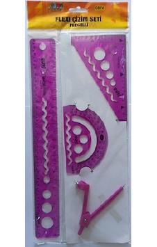Öğrenci Çizim Seti Plastik Puti 0874 Flex Esnek 30Cm