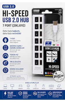 Usb Çoğaltıcı Usb 2.0 - 7 Port - Beyaz