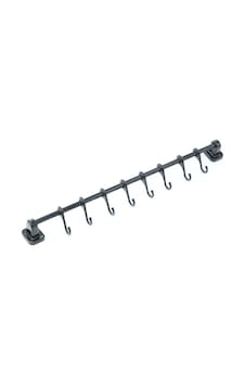 Güçlü Yapıştırma 8 Li Askı Rayı (55 cm) Siyah