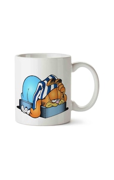 Garfield Odie Cartoon Clip Art Porselen Kupa Bardak Beyaz