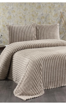 Granada Peluş Çift Kişilik Yatak Örtüsü Bej Bej Granada Peluş Çift Kişilik Yatak Örtüsü Bej Bej