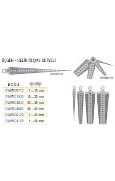 Dw Üçgen Delik Ölçme Cetveli 45-60 Mm Dw Üçgen Delik Ölçme Cetveli 45-60 Mm