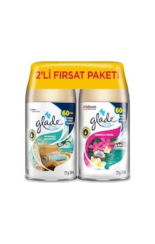 Glade Otomatik Sprey Oda Kokusu Yedek Bahar Kokusu Okyanus Sessizliği ve Tropikal Floral 2 x 269 ML Glade Otomatik Sprey Oda Kokusu Yedek Bahar Kokusu Okyanus Sessizliği ve Tropikal Floral 2 x 269 ML