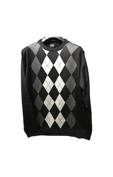 Nacar Store Erkek Desenli Ince Yün Triko Bisiklet Yaka Baba Kazak Siyah Nacar Store Erkek Desenli Ince Yün Triko Bisiklet Yaka Baba Kazak Siyah