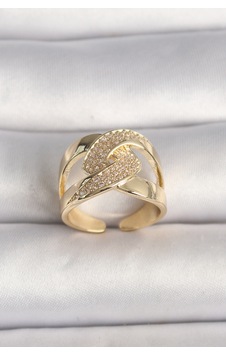 Pirinç Gold Renk Ayarlanabilir Zirkon Taşlı Kadın Yüzük - Lisinya Standart 88627551 Pirinç Gold Renk Ayarlanabilir Zirkon Taşlı Kadın Yüzük - Lisinya Standart 88627551