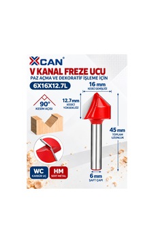 V Kanal Freze Ucu 90 Ø16 Mm 6 Mm Şaft Cnc Ve Ahşap İşleme V Kanal Freze Ucu 90 Ø16 Mm 6 Mm Şaft Cnc Ve Ahşap İşleme