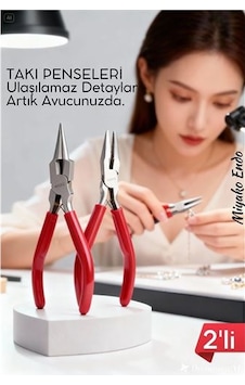 Profesyonel 2'li Takı Pense Seti 12 Cm Takı Yapımı İçin Mini Pense Seti Profesyonel 2'li Takı Pense Seti 12 Cm Takı Yapımı İçin Mini Pense Seti