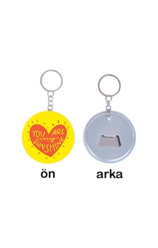 2'li You Are My Sun Shine Tasarımlı Özel Açacaklı Anahtarlık