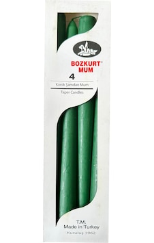 Bozkurt Konik Şamdan Mum Fener Mumu - Yeşil - 24 Cm. - 4 Adetlik Paket Yeşil Bozkurt Konik Şamdan Mum Fener Mumu - Yeşil - 24 Cm. - 4 Adetlik Paket Yeşil
