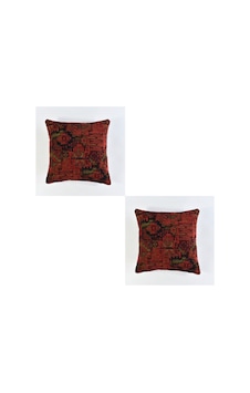 Kilim Desenli Dekoratif Yastık Kılıfı 2'li Çift Taraflı Şönil Dokuma Gizli Fermuarlı Kırlent Kılıfı 40 X 40 Kırmızı Kilim Desenli Dekoratif Yastık Kılıfı 2'li Çift Taraflı Şönil Dokuma Gizli Fermuarlı Kırlent Kılıfı 40 X 40 Kırmızı