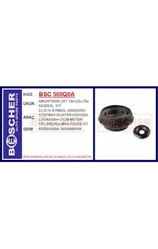 Amortısor Takozu Bılyalı Set Takoz - Rulman - Destek Lastiği Logan- Duster- - 1 Adet - Bsc 500q0a