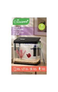 Tiny Kiwipets Kpf-10591 Led Işıklı Akvaryum Filtreli Usb Aydınlatma Kompakt Tasarım