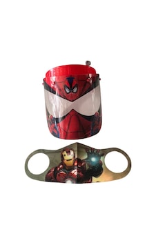 Gürbey Spiderman Baskılı Çocuk Siperlik + Iron Man Desenli Çocuk Maske Gürbey Spiderman Baskılı Çocuk Siperlik + Iron Man Desenli Çocuk Maske