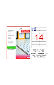 Tw-2014 99,1x38,1mm Laser Etiket 100lü Tw-2014 99,1x38,1mm Laser Etiket 100lü