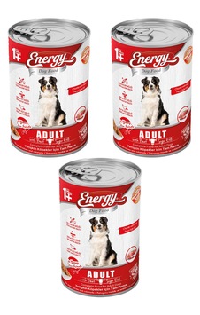 Energy Sığır Etli Konserve Yetişkin Köpek Maması 3 x 400 G Energy Sığır Etli Konserve Yetişkin Köpek Maması 3 x 400 G