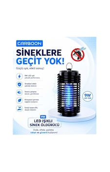 Carboon 9w Yuvarlak Elektrikli Sinek Öldürücü Cihaz Cız Lamba Mor Işık Elektrikli Sinek Kovucu Carboon 9w Yuvarlak Elektrikli Sinek Öldürücü Cihaz Cız Lamba Mor Işık Elektrikli Sinek Kovucu