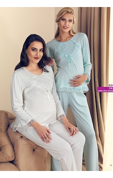 Artış Collection Artış 924 Hamile Lohusa Kadın Pijama Takım Krem Artış Collection Artış 924 Hamile Lohusa Kadın Pijama Takım Krem