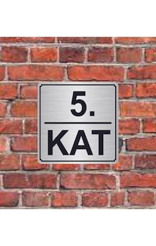 5.kat Yazılı Metal Yönlendirme Levhası 15x15 Cm Altın