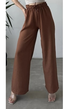 Blue Trend Kadın Düz Renk Yüksek Bel Büzgü Detaylı Pantolon Kiremit Blue Trend Kadın Düz Renk Yüksek Bel Büzgü Detaylı Pantolon Kiremit