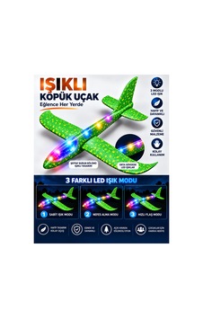 Led Işıklı Köpük Uçak Oyuncak - Büyük Boy Hafif Ve Dayanıklı Eva Köpük Kolay Kurulum Açık Hava Çocuk Oyuncağı Yeşil - 921722147 Led Işıklı Köpük Uçak Oyuncak - Büyük Boy Hafif Ve Dayanıklı Eva Köpük Kolay Kurulum Açık Hava Çocuk Oyuncağı Yeşil - 921722147