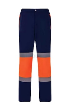 Alc Lacivert Turuncu Softshell Kumaş Teknik Kontrast Pantolon Turuncu Sarı