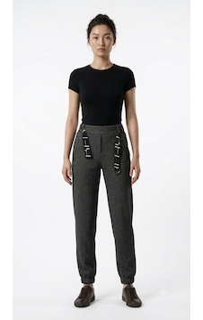 Neden Tekstil Kadın Relaxed Fit Jogger Pantolon Siyah Detaylı - Gri Neden Tekstil Kadın Relaxed Fit Jogger Pantolon Siyah Detaylı - Gri