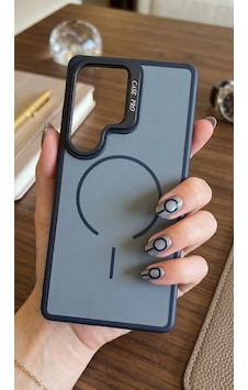 Galaxy S25 Ultra İçin Uyumlu Magsafe Özellikli Elde Kaymaz Lens Standlı Kılıf Galaxy S25 Ultra İçin Uyumlu Magsafe Özellikli Elde Kaymaz Lens Standlı Kılıf
