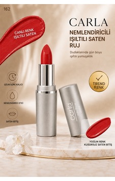 Nemlendiricili Işıltılı Saten Bitişli Ruj Lumicare Lipstick No: 162 Kırmızı Nemlendiricili Işıltılı Saten Bitişli Ruj Lumicare Lipstick No: 162 Kırmızı